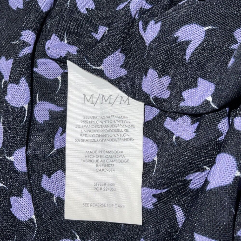 CAbi Skirt Womens Size M Blue Purple floral Island #5887 midi Casual Date Career - Picture 8 of 9